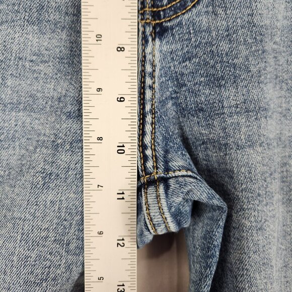 Old Navy OG Straight High Rise Jeans Womens 10 Light Wash Cut Off Hem Denim Blue - Picture 7 of 10